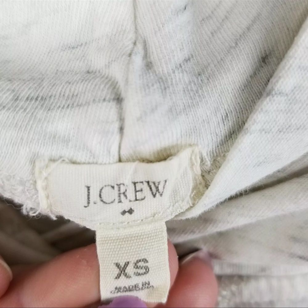 J Crew Womens Size XS White Heathered Long Sleeve Hooded Lightweight Sweater - Picture 5 of 5